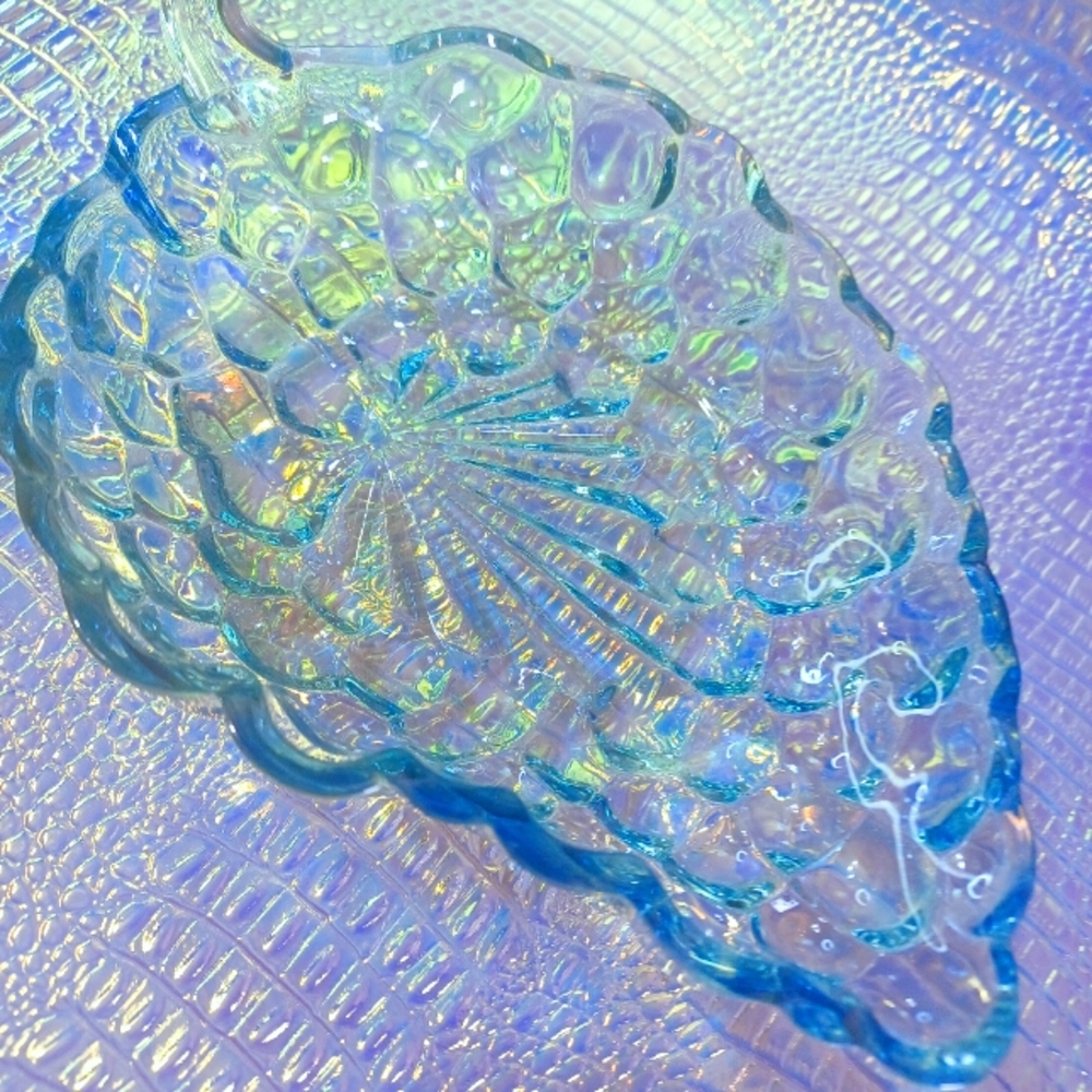 Blue Grape Glass Trinket Dish Anchor Hocking